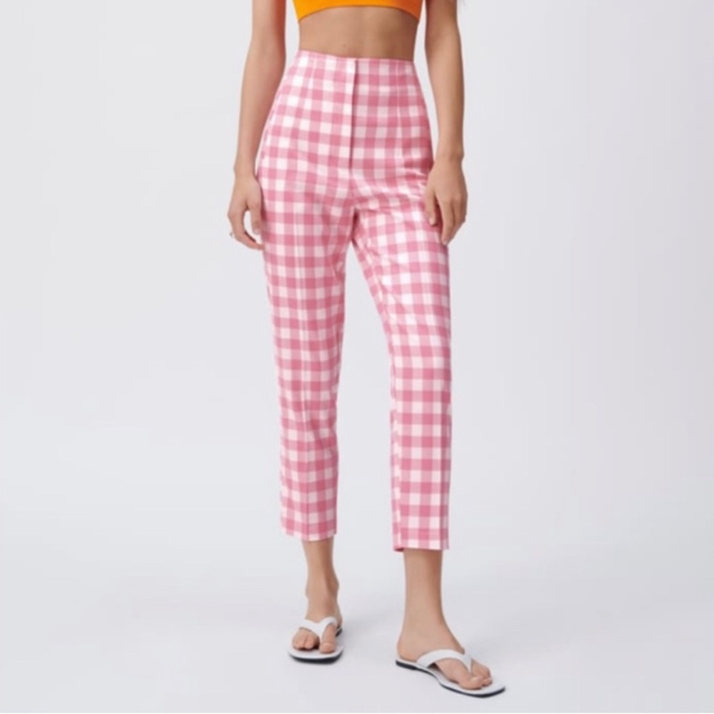 Zara pink checkered pants